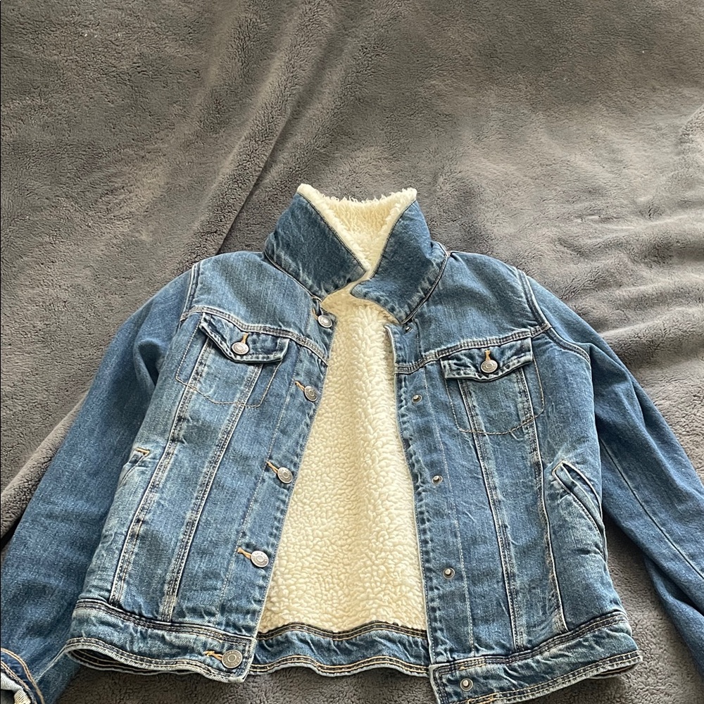 Cat & Jack Blue Jean Jacket with Cream Lining